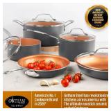 Gotham Steel 9.5 Inch Non Stick Frying Pans, Frying Pans Nonstick Skillet, Healthy and Non Toxic Ceramic Pan for Cooking, Nonstick Frying Pan, Oven Safe Skillet, Dishwasher Safe   Copper