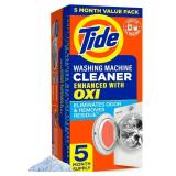 Washing Machine Cleaner by Tide, Washer Machine Cleaner with Oxi for Front and Top Loader Washer Machines, Deep Cleaning Residue & Odor Eliminator, 5 Month Supply (Packaging May Vary)