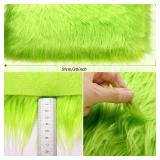 Tatuo Faux Fur Fabric Christmas Fluffy Fuzzy Craft Fake Fur Cuts Shaggy Synthetic Plush Patch Sewing DIY Winter Halloween Costume Gnome Beard Miniature Dolls Rugs Mats Gift(Green,10 x 20 Inch)