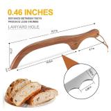 Uibkor Wooden Bread Bow Knife, 16 Serrated Bagel Knife, Serrated Sourdough Cutter, Premium Stainless Steel Serrated Saw Bread Cutter, Bread Slicer Knife for Homemade Bread, Bagels, Baguettes and More