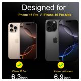 Ferilinso 6 Pack Camera Lens Protector for iPhone 16 Pro Max/iPhone 16 Pro [Phone Case Friendly], Accessories Camera Screen Protector Tempered Glass