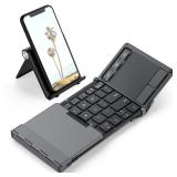 iClever Foldable Keyboard, BK08 Bluetooth Keyboard with Sensitive Touchpad, Multi Devices, Pocket-Sized Tri-Folding Portable Keyboard for iPad, iPhone, Smartphone, Laptop and Table