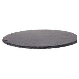 Cilio Slate Round Cheese Board, Natural Stone Tray for Serving Cheese, Charcuterie, Sushi, Appetizers, and More, Black, 11" diameter