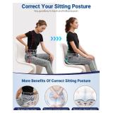 Ergonomic Office Seat Cushion, Long Sitting Tailbone Support Cushion, Suit for Office, Study, and Other Sedentary People, Relieves Spinal and Sciatica Stress, Chair Cushion, 110 - 220 LB.(Light Blue)