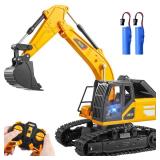 JOYIN Remote Control Excavator Toys for Boys, 2.4Ghz RC Excavator Toy with Light, Construction Toys for Boys 3-5 4-7 8-12 Year Old Kids, Birthday Gift