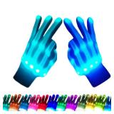 COLEDRE LED Gloves 12 Colors Girls Boys Toys Age 12+ Years Old Light Up Gloves for Adults Fathers Day Cool Fun Gifts Toys for Halloween Christmas Valentines Easter Birthday Parties (1 Pair L)