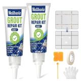 Tile Grout Repair Kit, 2 Pack Grey Grout Filler, Grout Sealer Restore & Renew Tile Joints Line, Fast Drying Tile Grout Paint Squeeze Tube for Bathroom Shower Kitchen Floor Tile, Replace Grout Pen