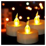 Battery Tea Lights: 23 Pack LED Tea Lights Candles Realistic and Bright Flickering Holiday Operated Flameless LED Tea Light for Seasonal & Event Celebration Warm Yellow Lamp Battery Powered