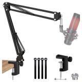 QuadCast Boom Arm, Mic Arm Microphone Arm for HyperX QuadCast SoloCast Blue Yeti Fifine AM8 and Most Mic, Mic Stand Desk with 3/8" to 5/8" Adapter by SUNMON