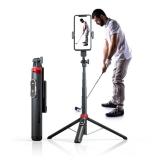 EUG-PRODUCTS 62" Phone Tripod & Selfie Stick for Golf Training, Extendable Cell Phone Tripod Stand with Wireless Remote and Phone Holder, Golf Training Aid - Compatible with iPhone Android Phone