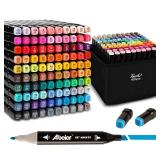 ABEIER 100 Colors Dual Tips Alcohol Markers set,Art Markers for Drawing, Permanent Sketch Markers for Kids adult coloring