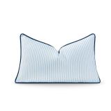 Hofdeco Premium Coastal Hampton Style Patio Indoor Outdoor Pillow Cover Only, 20"x20" Water Resistant for Backyard, Couch, Blue Stripe