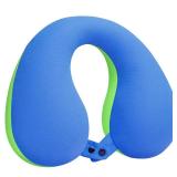 COOLBEBE Kids Chin Supporting Travel Neck Pillow,Softly Double Support Neck Pillow for Car & Airplane, Traveling Gifts for Toddler & Children(1, Bluish Green)