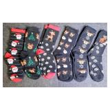 6 Pair Assorted Christmas Holiday Socks for Women (for shoe size 8-11) NEW!