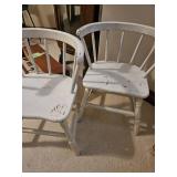 Pair of chairs painted white, child size