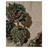 Christmas topiary in plastic urn