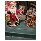 Ceramic Santa pitcher, ceramic old world Santa