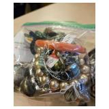 Two grab bags assorted costume jewelry, one bag mostly bracelets