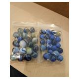 Two bags of vintage marbles