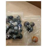 Two bags assorted color vintage marbles