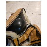 Black bowling ball, bag, and shoes