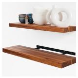 $47 BATODA Set of 2 24" Acacia Wood Shelves