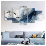 $60 Fu-Keivy Blue Grey Abstract Canvas Wall Art