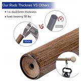 $91 Wood Curtain Rods for Windows: 72" to 144"