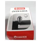 EUDEMON 1 Pack Childproof Oven Door Lock, Oven Front Lock Easy to Install & Heat-Resistant Material no Tools Need or Drill (Black)(ONLY for Flat Surface)