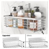 ODesign Shower Caddy 3 Pack-Shower Bathroom Shelves Rack,Rustproof Wall Mounted SUS304 Stainless Steel-No Drilling,Adhesive Shower Shelf Suction Cup Shower Basket Organizer-Silver