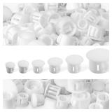 6 Sizes Plastic Hole Plugs, 3/16",1/4", 3/8", 1/2", 5/8", 3/4" Screw Hole Plugs Screw Plastic Covers Furniture Hole Plug Assortment for Locking Hole Tube Furniture Cabinet (200pcs, White)