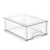 Isaac Jacobs Large Stackable Organizer Drawer (13.5â x 9.9â x 5.4â), Clear Plastic Storage Box, Pull-Out Bin, Home, Office, Closet & Shoe Organization, BPA-Free, Food/Fridge/Freezer Saf