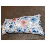 Floral Body Pillow Blue Pink Grey 20x40