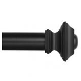 Ivilon Drapery Treatment Window Curtain Rod - Square Design 1 1/8 Rod. 48 to 86 Inch. Black 48 to 86 in.