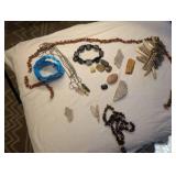 Gemstone & Crystal - Rose Quartz Sard Onyx, Howlite, Shell, Golstone, Kansas Selenite, Unakite, Tigers Eye, Moss Agate, Serpentine - Points, Bracelets, Barrel Beads