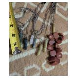 Crystal Points + Beads - Moss Agate Serpentine, Rose Quarts + Goldstone + Sardonyx Bracelets