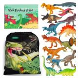 Boley 14 Pk Dinosaur Toys for Kids with Educational Pamphlet and Carrying Bag - 9" Long Dinosaur Toy Figures for Boys & Girls Ages 3+