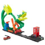 Hot Wheels Track Set and Firetruck City Dragon Drive Firefight