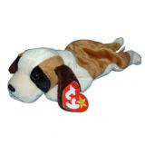 Ty Beanie Baby: Bernie the St. Bernard Dog | Stuffed Animal | MWMT, DOB: October 3rd 1996