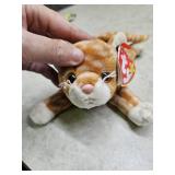 Ty Beanie Baby: Amber the Cat | Stuffed Animal | MWMT, DOB: February 21st 1999