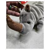 Ty Beanie Baby: Spike the Rhinoceros | Stuffed Animal | MWMT, DOB: August 13th 1996