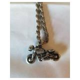 Motorcycle Skeleton Pendant Harley Rustic Biker Gothic