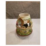 Yankee Candle Teresa Kogut Animal Farm Barnyard Large Jar Candle Shade and Plate with Candle