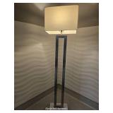 Weston Window Pane Modern Floor Lamp Nickel & Marble Base