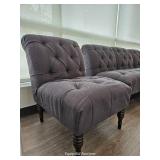 Gray Accent Chair W/ Tufted Fabric