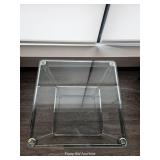 Glass End Table W/ Silver