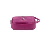 Yves Saint Laurent Grain De Poudre Matelasse Monogram Baby Lou Camera Bag Electric Fuxia