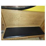 55in Wood And Black Cushioned Booth