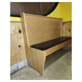 55in Wood And Black Cushioned Booth