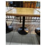 30in Wood Top Table W/Metal Base